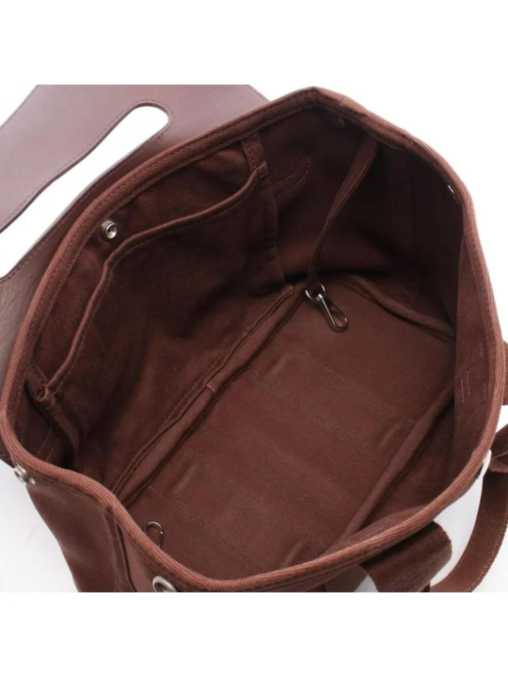 Hermes Handbag Valparaiso PM Dark Brown Leather Canvas